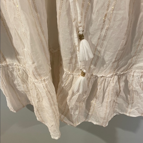 Cream Lace-Up Swimsuit Coverup Dress - Picture 3 of 5